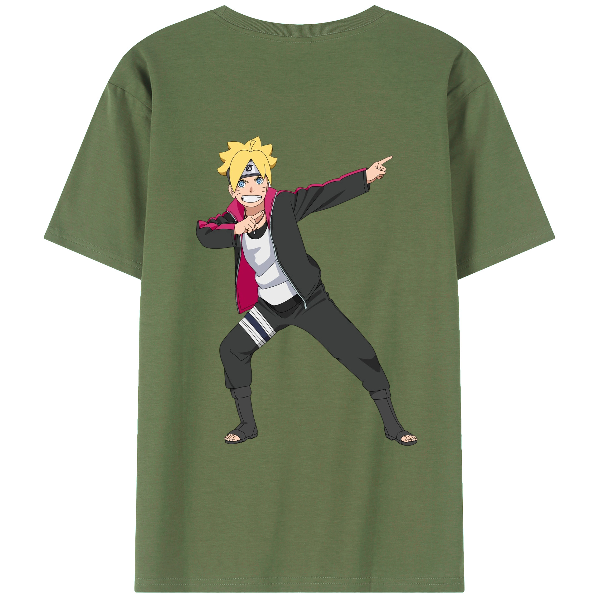 （画像用） NARUTO -ナルト- うずまき ボルト Uzumaki Boruto 綿100％ メンズ半袖Tシャツ（バックプリント） 通気性